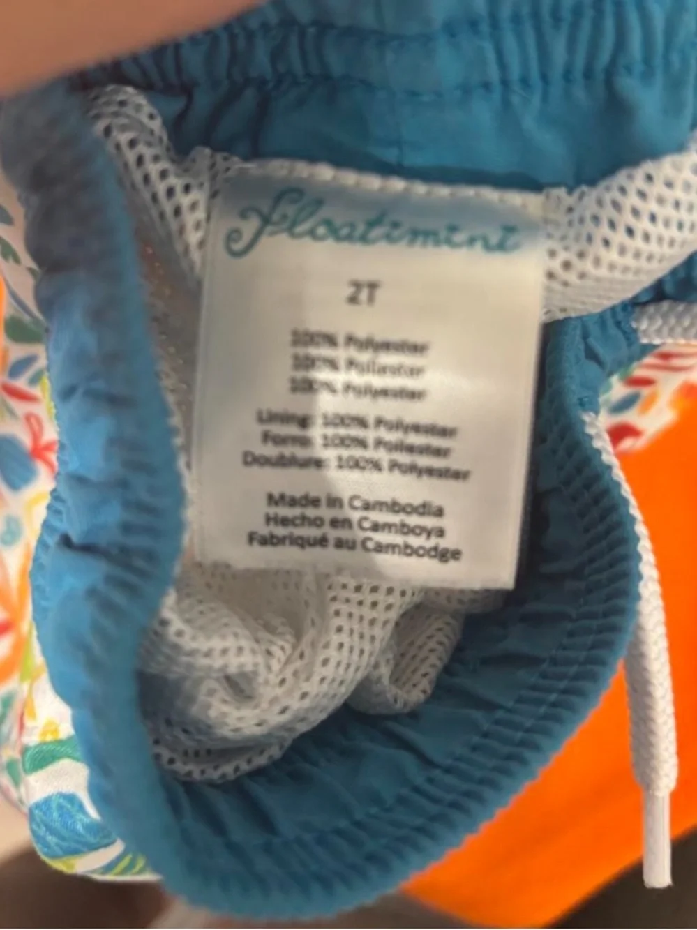 Flapdoodles Orange & Teal Dinosaur Bib and Swim Shorts Set